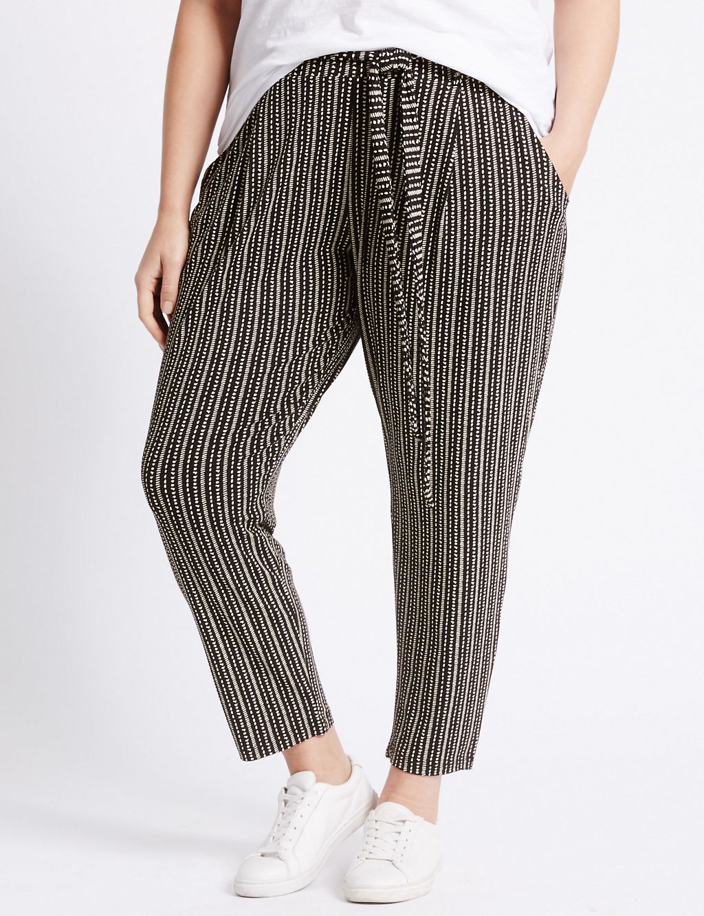PLUS Tie Waist Cropped Tapered Leg Trousers 2 of 6