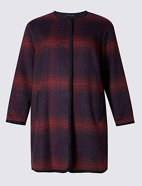 PLUS Wool Blend Checked Coat Image 2 of 4