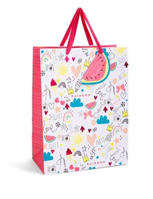 Yay Contemporary Illustration Large Gift Bag | M&S