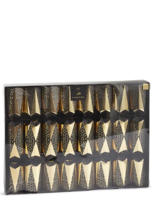 Luxury Gold & Black Christmas Crackers Pack Of 8 | M&S