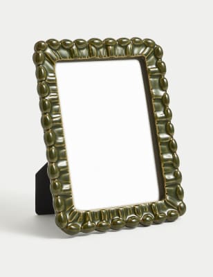 M&S Ceramic Bobble Photo Frame 5x7 inch - Green, Green