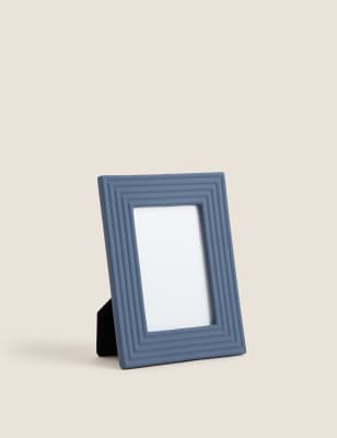 

Ceramic Ridged Photo Frame 4x6 inch - Blue, Blue