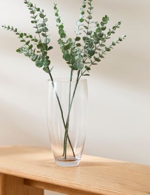 M&S Large Poppy Vase - Clear, Clear