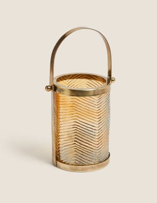 

Textured Brass Medium Lantern - Bronze, Bronze