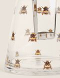 Lanterne en verre à motif abeille de taille moyenne