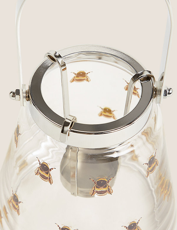 Skleněná středně velká lucerna s&nbsp;motivem včel - CZ