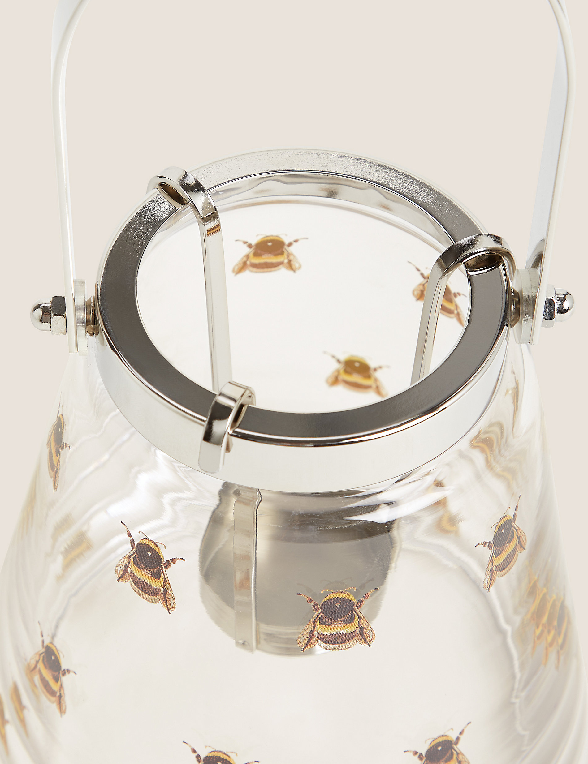فانوس زجاجي متوسط الحجم بنقشة نحلة