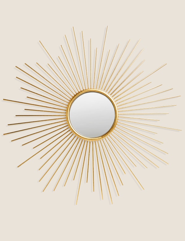 Sunburst Metal Round Mirror M S