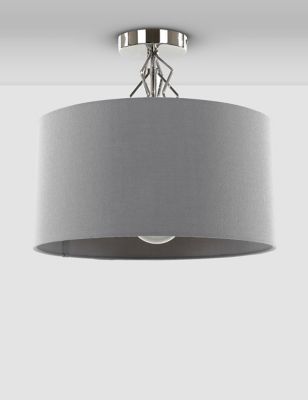 M&S Sophia Flush Ceiling Light - Grey, Grey