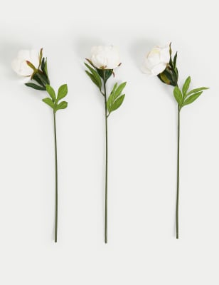 Set of 3 Artificial Closed Peonies