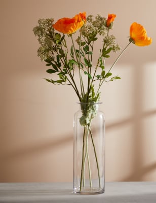 Set of 2 Artificial Poppy Single Stems