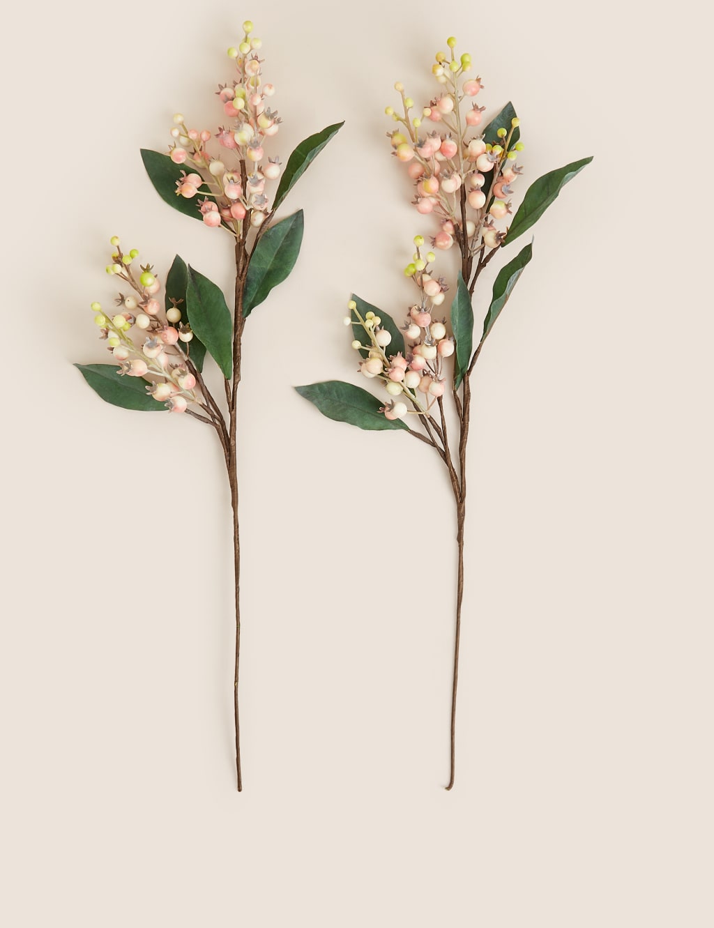 Set of 2 Artificial Pink Berry Single Stems image 1