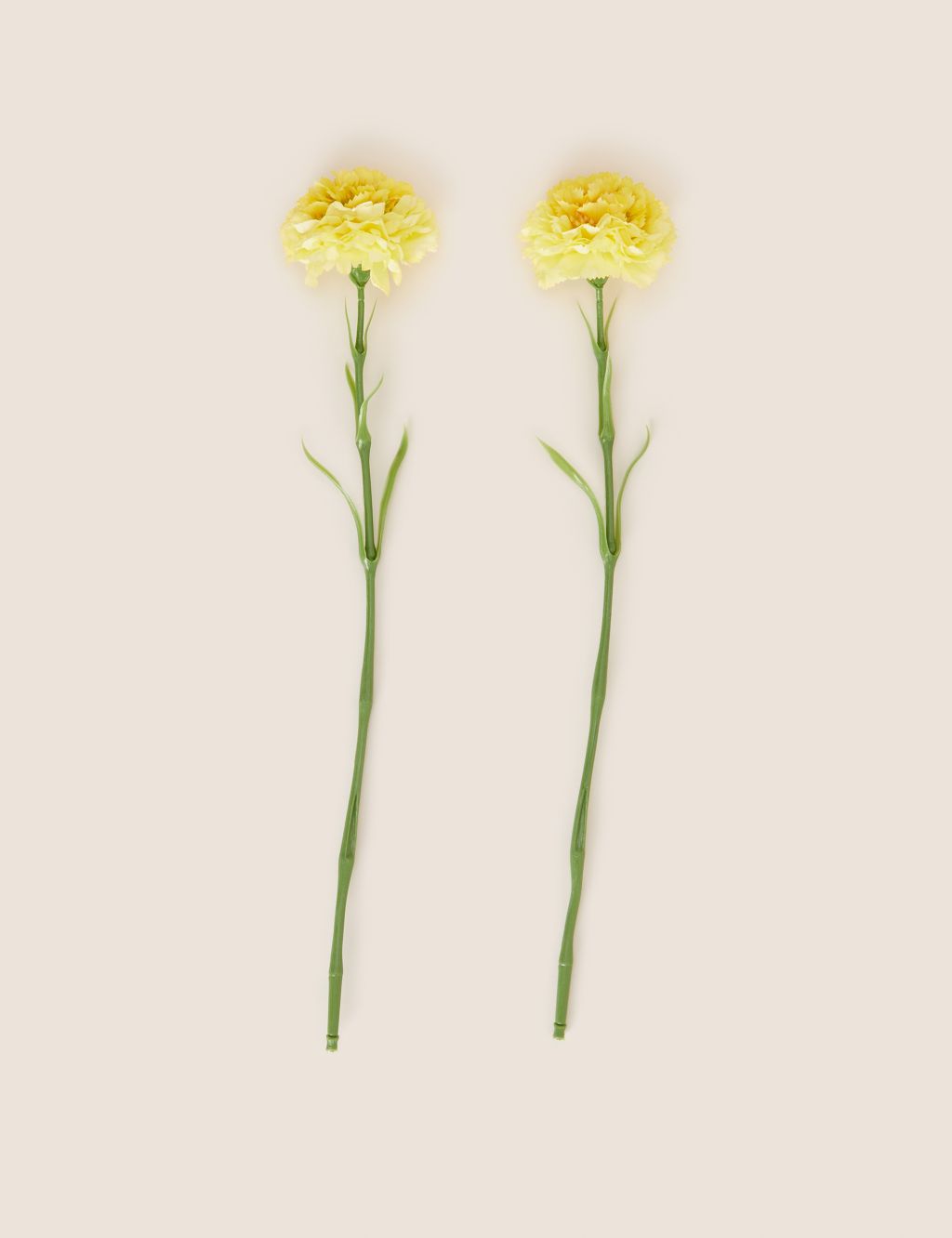 Set of 2 Artificial Real Touch Carnation Stems