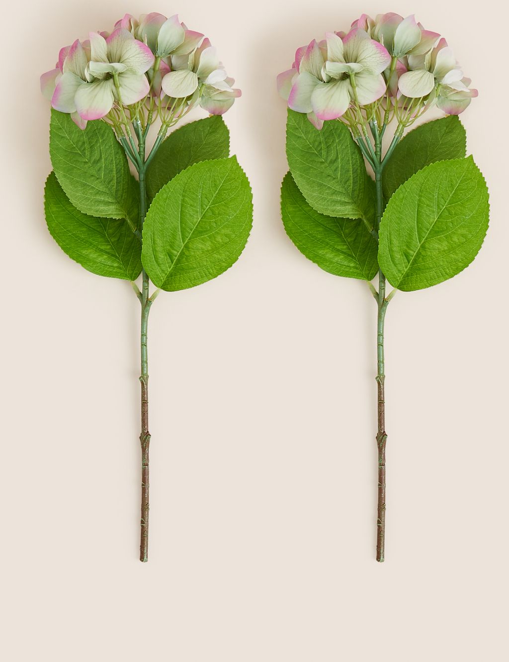 Set of 2 Artificial Real Touch Hydrangea Stems image 1