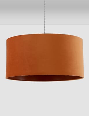 M&S Velvet Oversized Ceiling Lamp Shade - Burnt Orange, Burnt Orange,Duck Egg,Ivory,Latte,Teal,Blush