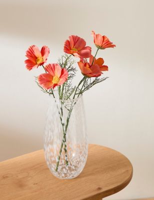 Moss & Sweetpea Set of 2 Artificial Real Touch Cosmos Stems - Orange, Orange