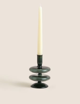 Shaped Glass Dinner Candle Holder