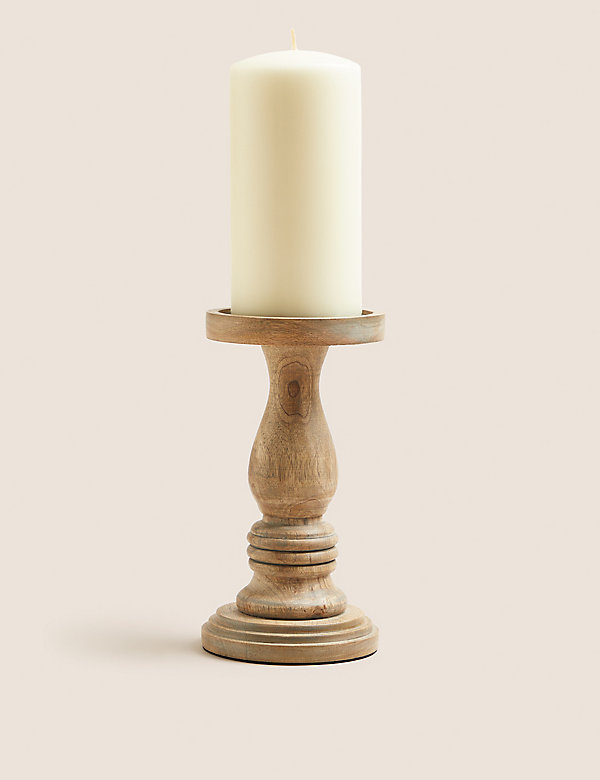 Wooden Large Candle Holder - BR