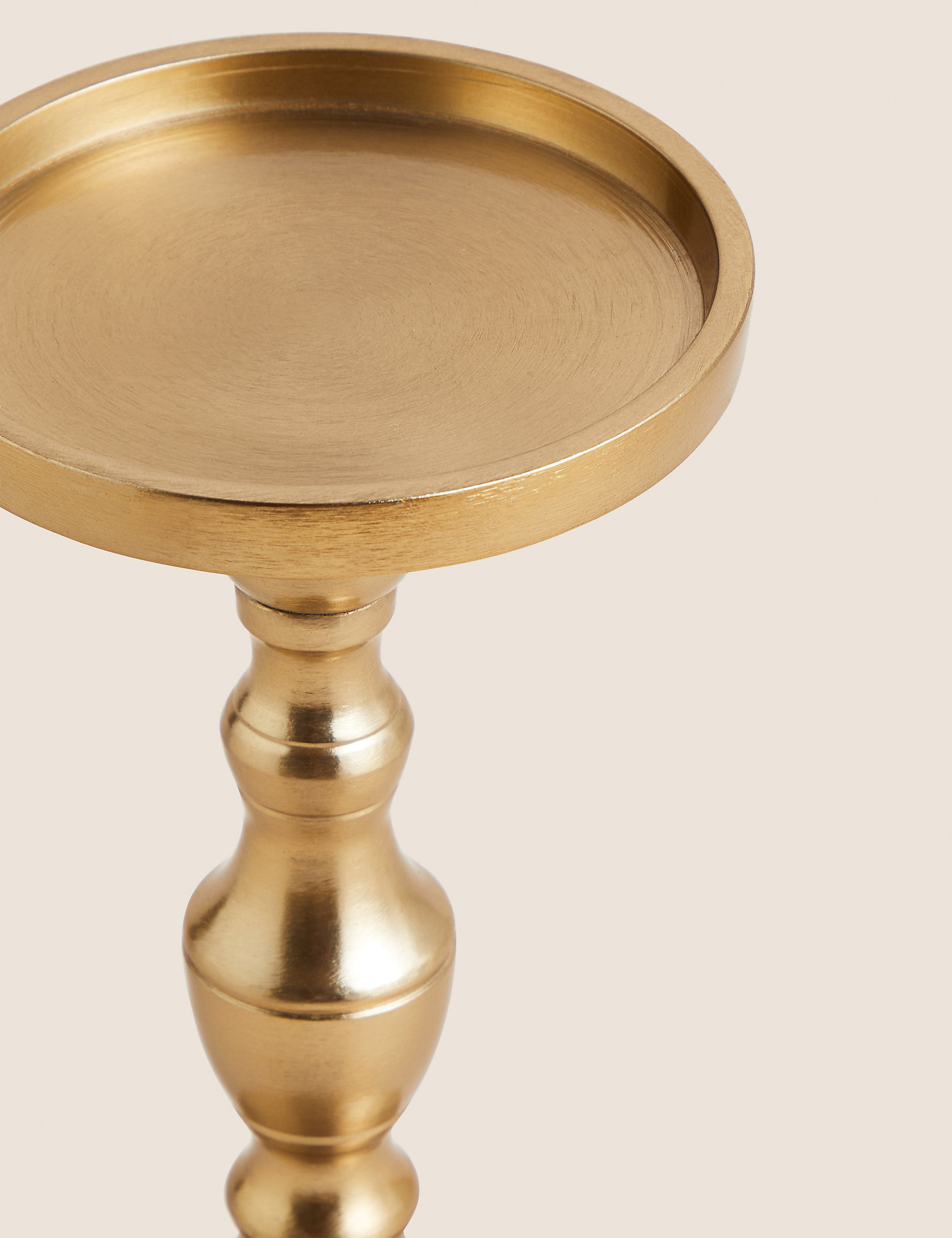 Gold Metal Pillar Candle Holder