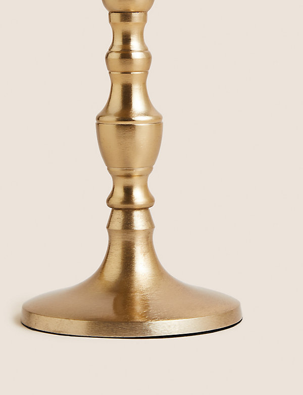 Gold Metal Pillar Candle Holder - BR