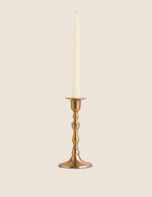 Gold Metal Large Dinner Candle Holder