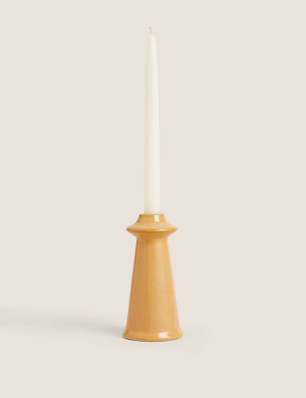 Small Glazed Ceramic Candle Holder - BG