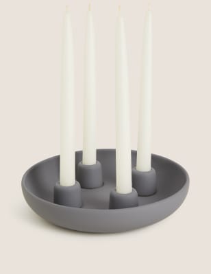 

Portavelas de mesa mediano de cerámica - Gris, Gris