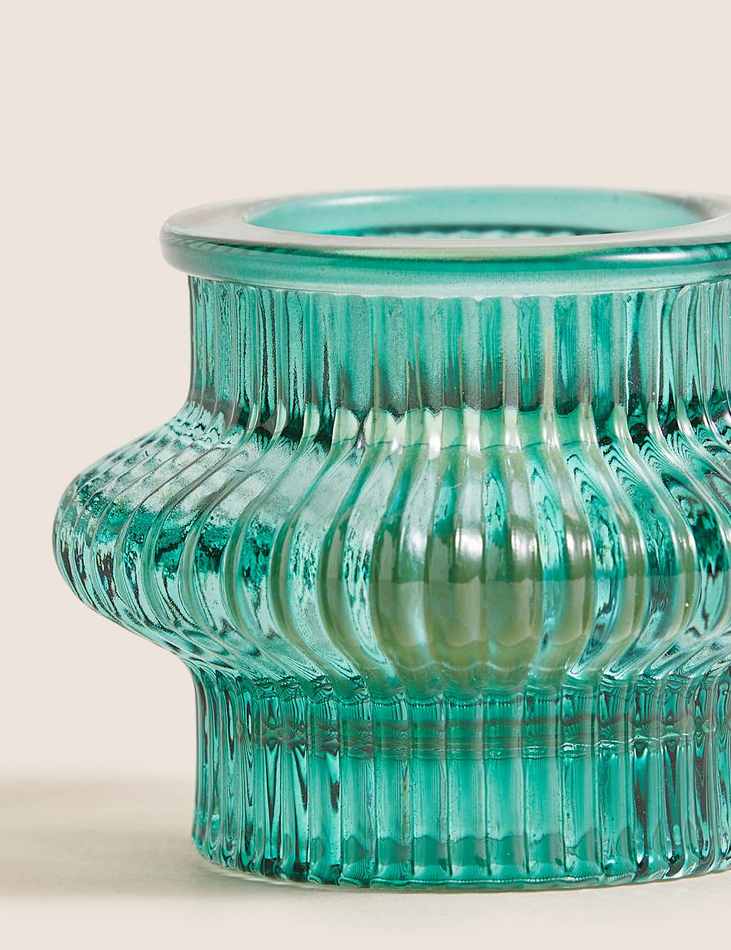 Ridged Glass Tealight Holder image 4