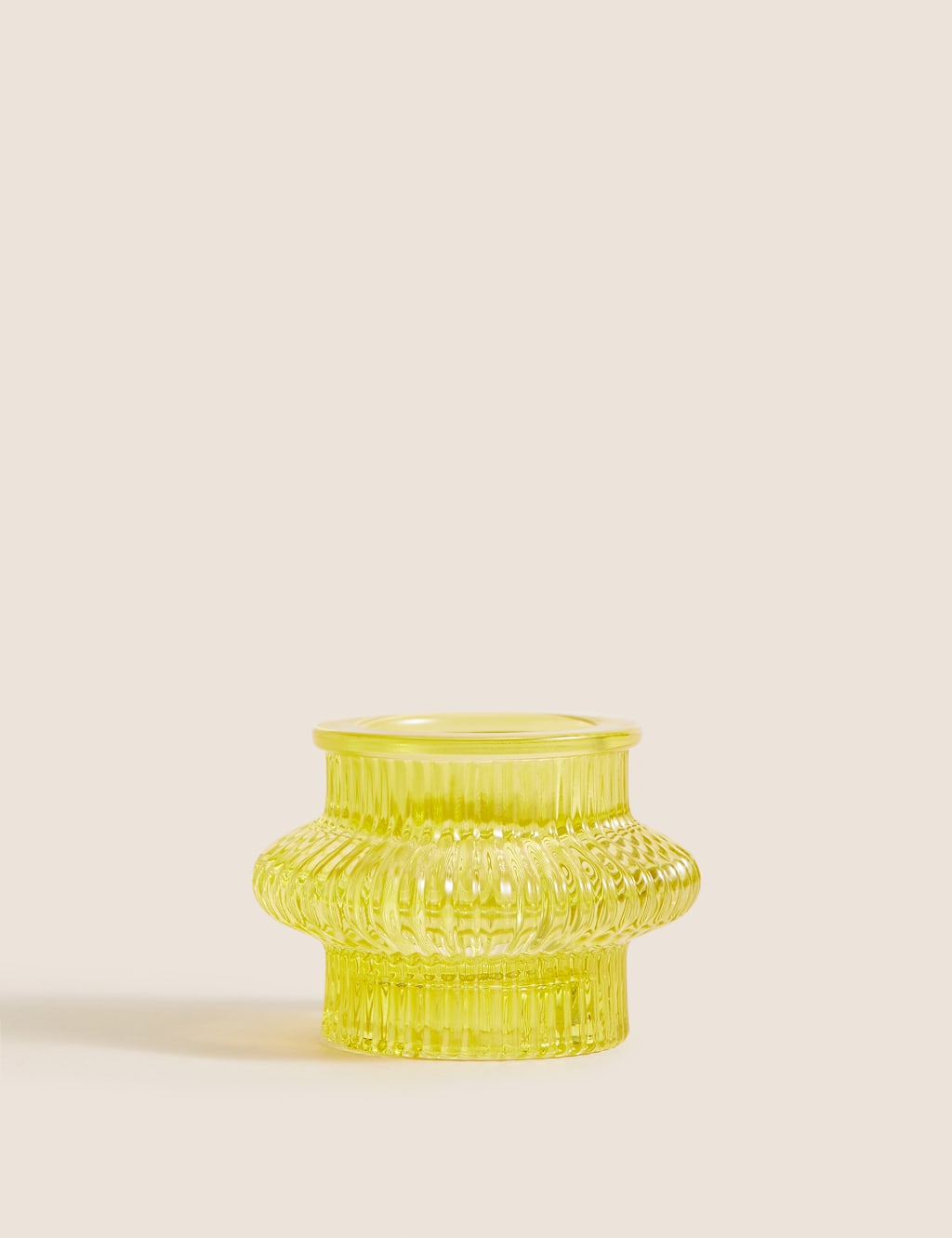 Ridged Glass Tealight Holder image 1
