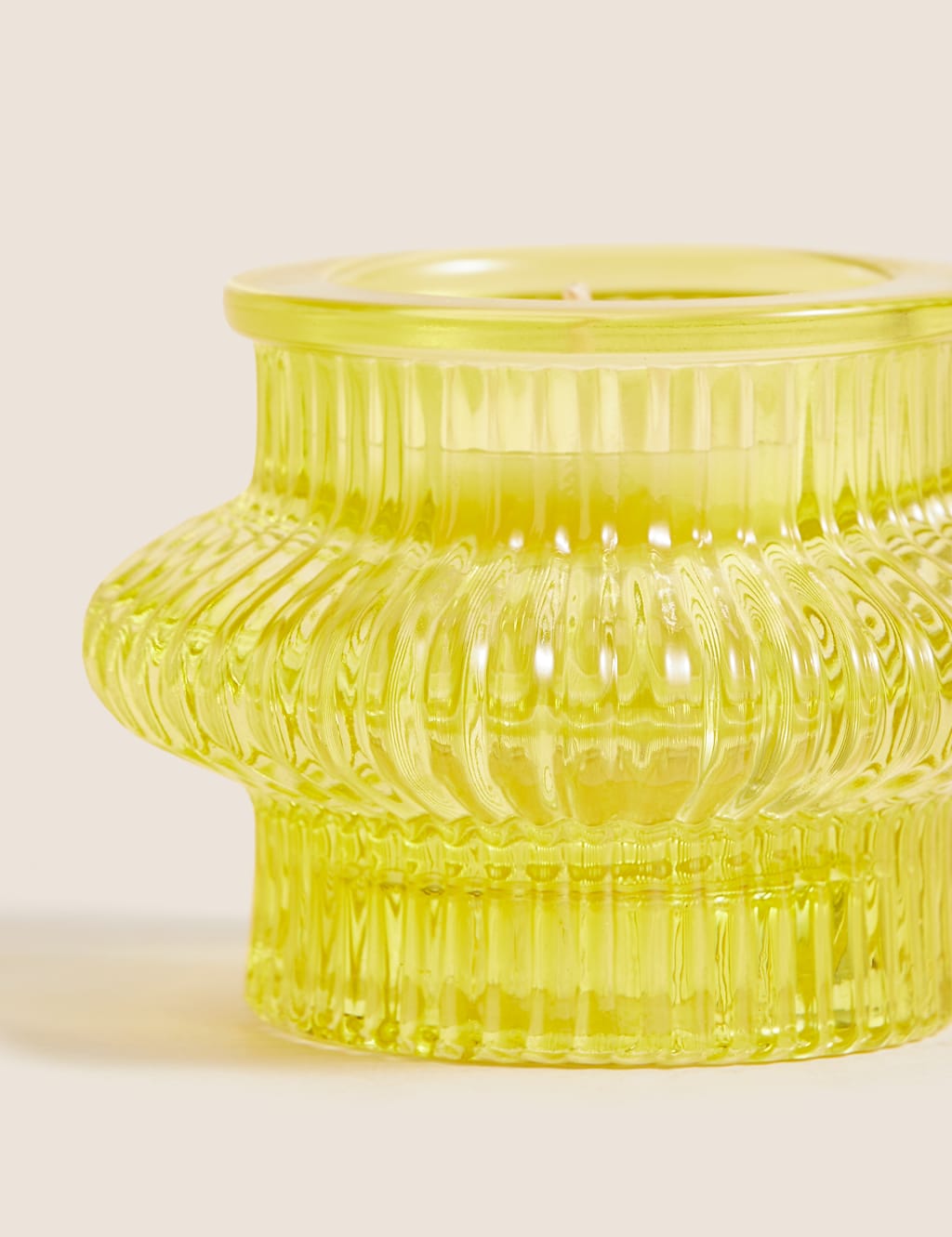 Ridged Glass Tealight Holder image 4