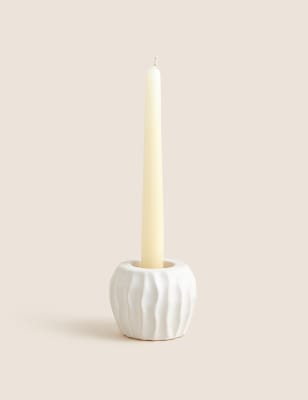 M&S Ripple Candle Holder - Natural, Natural