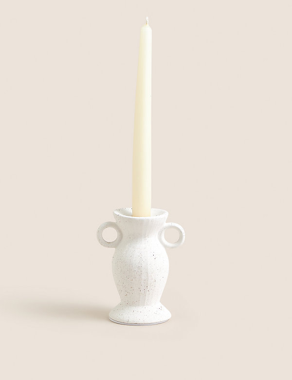Ceramic Shaped Dinner Candle Holder - BG