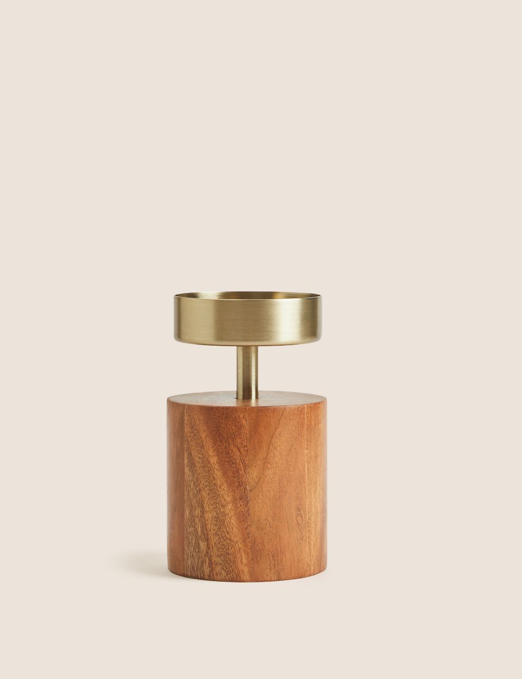 Wood & Metal Pillar Candle Holder image 2