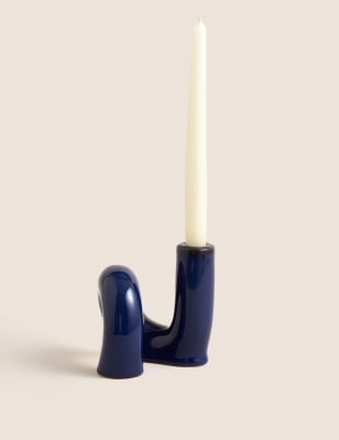 

M&S Collection Arch Dinner Candle Holder - Blue, Blue