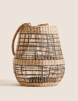 

M&S Collection Lanterne mit Seegrasmuster - Naturfarben, Naturfarben