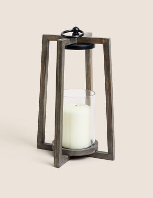 Wooden Frame Lantern - AL