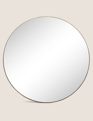 Milan Large Round Mirror M S, Round Mirror With Thin Black Frame