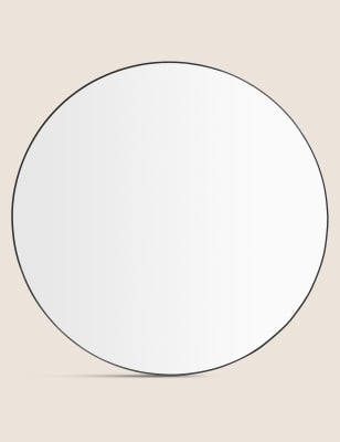 

Milan Large Round Mirror - Black, Black