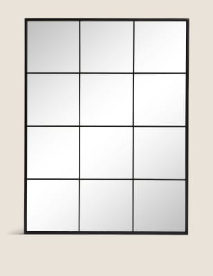 

Simple Window Pane Mirror - Black Mix, Black Mix