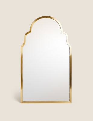 

M&S Collection Madrid Large Curved Wall Mirror - Antique Brass, Antique Brass