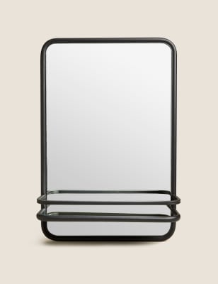 

Lexington Mirror with Shelf - Black, Black