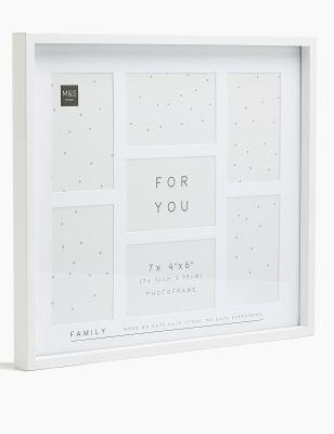 Wood 7 Aperture Family Photo Frame