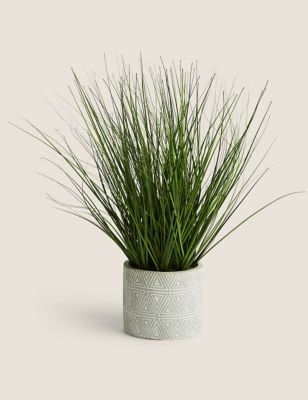 

Artificial Grass in Geometric Pot - Green, Green