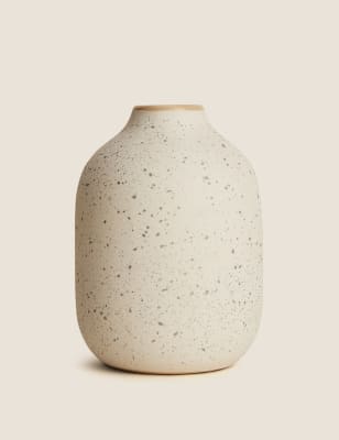 

Splatter Ceramic Medium Vase - White Mix, White Mix