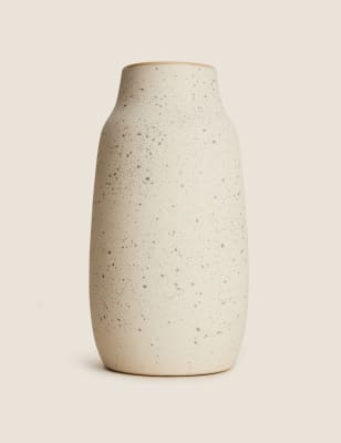 

Tall Splatter Cylinder Vase - White Mix, White Mix