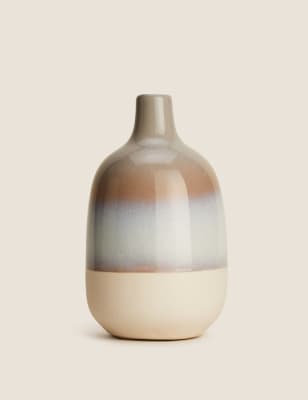 

Medium Reactive Glaze Bottle Vase - Grey Mix, Grey Mix