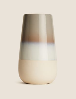 

Tall Reactive Glaze Cylinder Vase - Grey Mix, Grey Mix