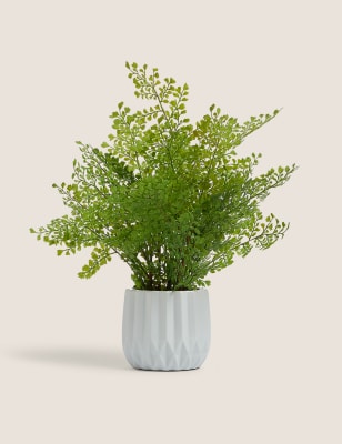 

Artificial Large Fern In Ceramic Pot - Green, Green