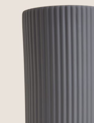 

Ceramic Ridged Vase - Charcoal, Charcoal