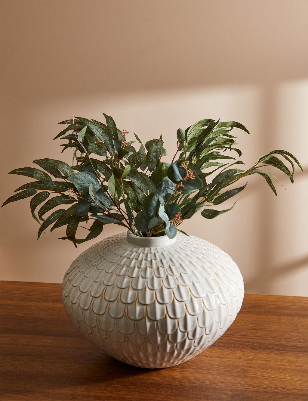 Large Scalloped Textured Vase